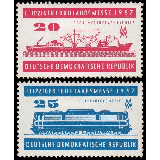 Alemania Oriental 284/85 1957 Feria de primavera de leipzig MH Alemania Oriental 284/85 1957 Feria de primavera de leipzig MH