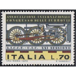 Italia Italy 1234 1975 21ª Sesión de la Asociación internacional del congreso de ferrocarriles MNH Italia Italy 1234 1975 21ª Sesión de la Asociación internacional del congreso de ferrocarriles MNH