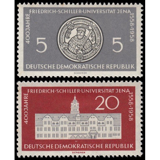 Alemania Oriental 367/68 1958 400 aniv. Universidad de F. Schiller MH Alemania Oriental 367/68 1958 400 aniv. Universidad de F. Schiller MH