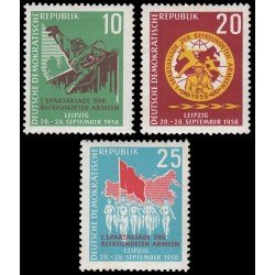 Alemania Oriental 370/72 1958 Primera Espartaquiada de verano de los ejércitos amigos, Leipzig MH Alemania Oriental 370/72 1958 Primera Espartaquiada de verano de los ejércitos amigos, Leipzig MH