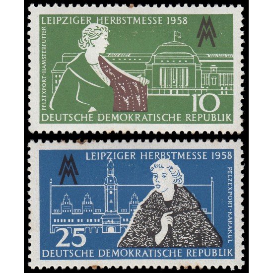 Alemania Oriental 373/74 1958 Feria de otoño en Leipzig MH Alemania Oriental 373/74 1958 Feria de otoño en Leipzig MH