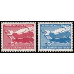 Alemania Oriental 375/76 1958 Combate de los pueblos contra la muerte atómica MH Alemania Oriental 375/76 1958 Combate de los pueblos contra la muerte atómica MH