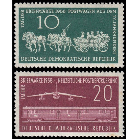 Alemania Oriental 377/78 1958 Día del sello MH Alemania Oriental 377/78 1958 Día del sello MH