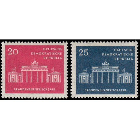 Alemania Oriental 380/81 1958 10 aniv. del municipio de Berlín-Este MH Alemania Oriental 380/81 1958 10 aniv. del municipio de Berlín-Este MH