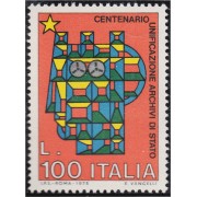 Italia Italy 1236 1975 Centenario de la unificación de los archivos del estado MNH