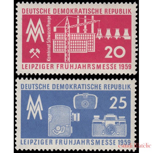 Alemania Oriental 393/94 1959 Feria de primavera de Leipzig MH