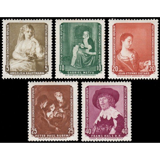 Alemania Oriental 408/12 1959 Cuadros devueltos de la Pinacoteca de Dresde MH Alemania Oriental 408/12 1959 Cuadros devueltos de la Pinacoteca de Dresde MH