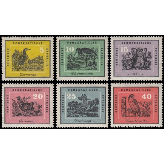 Alemania Oriental 413/18 1959 Aves de Alemania MH Alemania Oriental 413/18 1959 Aves de Alemania MH