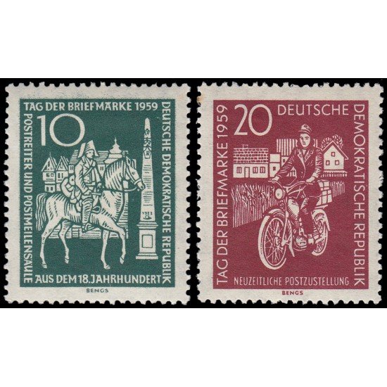 Alemania Oriental 451/52 1959 Día del sello MH Alemania Oriental 451/52 1959 Día del sello MH