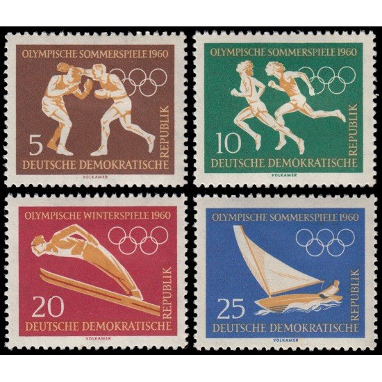 Alemania Oriental 462/65 1960 Juegos olímpicos Boxeo Regata MH Alemania Oriental 462/65 1960 Juegos olímpicos Boxeo Regata MH