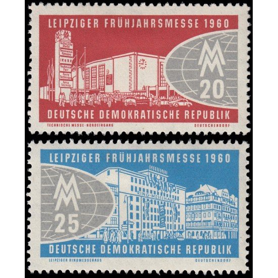Alemania Oriental 466/67 1960 Feria de primavera en Leipzig MH