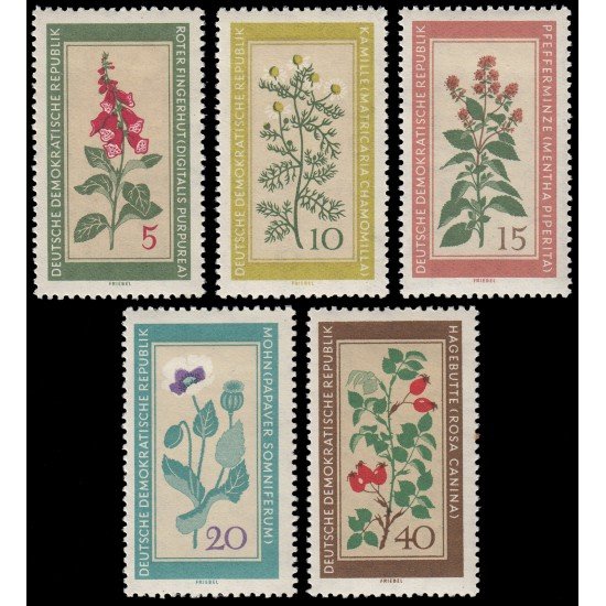 Alemania Oriental 471/75 1960 Plantas medicinales Flora MH Alemania Oriental 471/75 1960 Plantas medicinales Flora MH