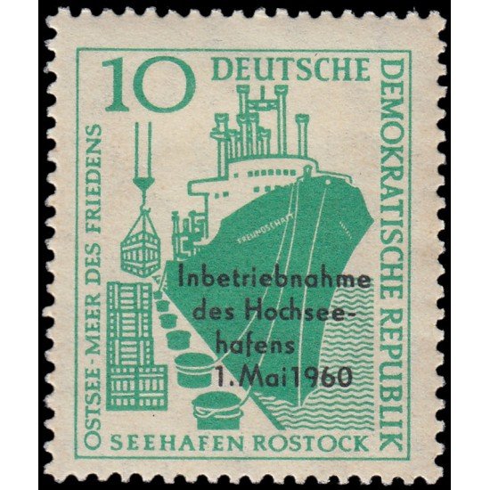 Alemania Oriental 477 1960 Inauguración de alta mar de Rostock MH