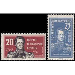 Alemania Oriental 508/09 1960 Bicentenario del nacimiento del conde Neidhardt por Gneisenau MH Alemania Oriental 508/09 1960 Bicentenario del nacimiento del conde Neidhardt por Gneisenau MH