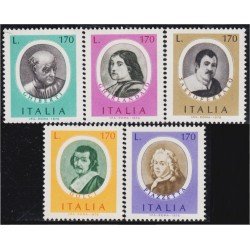 Italia Italy 1281/85 1976 Celebridades italianas escritores y científicos MNH Italia Italy 1281/85 1976 Celebridades italianas escritores y científicos MNH
