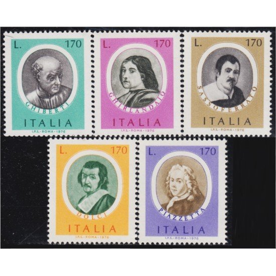 Italia Italy 1281/85 1976 Celebridades italianas escritores y científicos MNH