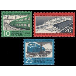 Alemania Oriental 519/21 1960 125 aniv. del ferrocarril alemán MH Alemania Oriental 519/21 1960 125 aniv. del ferrocarril alemán MH