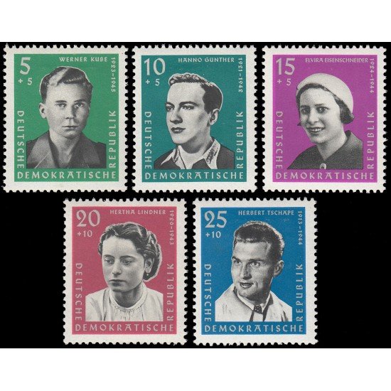 Alemania Oriental 523/27 1961 Víctimas de los campos de concentración (I) MH