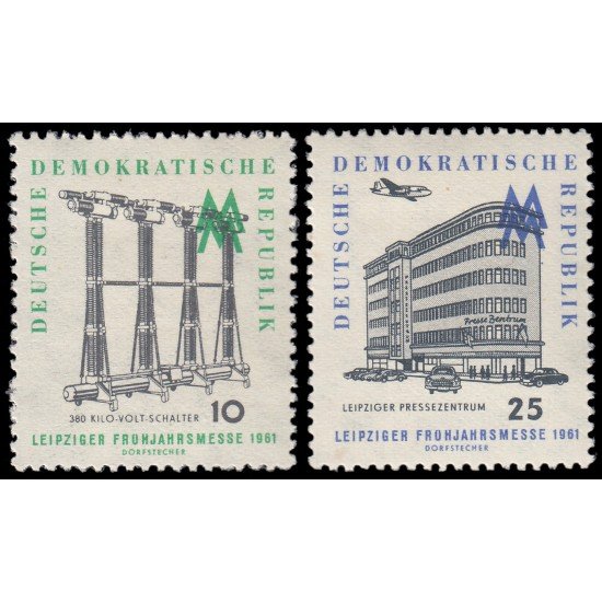 Alemania Oriental 528/29 1961 Feria de primavera de Leipzig MH Alemania Oriental 528/29 1961 Feria de primavera de Leipzig MH