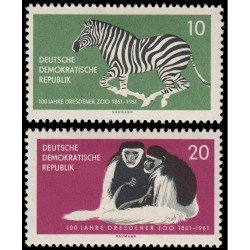 Alemania Oriental 538/39 1961 Centenario del zoológico de Dresde MH Alemania Oriental 538/39 1961 Centenario del zoológico de Dresde MH