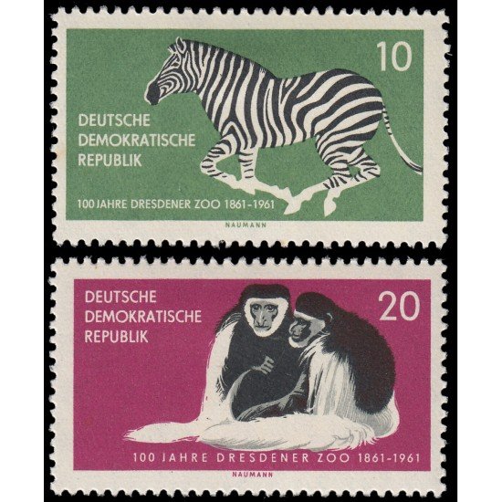 Alemania Oriental 538/39 1961 Centenario del zoológico de Dresde MH Alemania Oriental 538/39 1961 Centenario del zoológico de Dresde MH