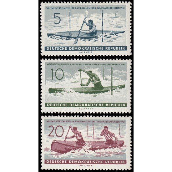 Alemania Oriental 551/53 1961 Campeonatos del mundo de canoa-kayak MH Alemania Oriental 551/53 1961 Campeonatos del mundo de canoa-kayak MH