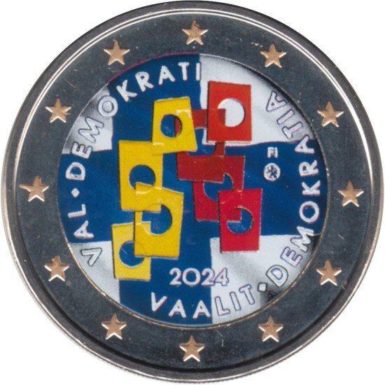 Finlandia 2024 2 € euros conmemorativos Color Elecciones y Democracia Finlandia 2024 2 € euros conmemorativos Color Elecciones y Democracia