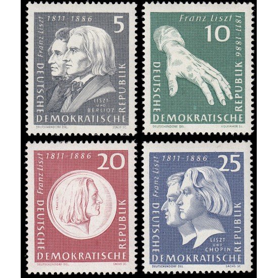 Alemania Oriental 570/73 1961150 aniv. del nacimiento de Franz Liszt MH