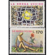 Italia Italy 1292/93 1977 Campaña contra las drogas MNH