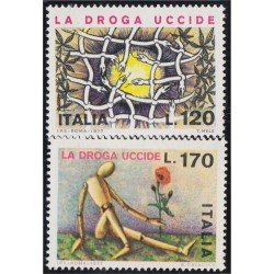 Italia Italy 1292/93 1977 Campaña contra las drogas MNH Italia Italy 1292/93 1977 Campaña contra las drogas MNH