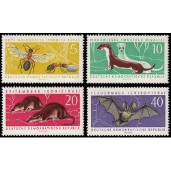 Alemania Oriental 582/85 1962 Protección de la fauna MH Alemania Oriental 582/85 1962 Protección de la fauna MH