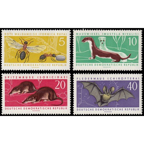 Alemania Oriental 582/85 1962 Protección de la fauna MH Alemania Oriental 582/85 1962 Protección de la fauna MH