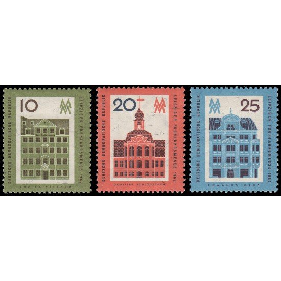 Alemania Oriental 586/88 1962 Feria de primavera de Leipzig MH Alemania Oriental 586/88 1962 Feria de primavera de Leipzig MH