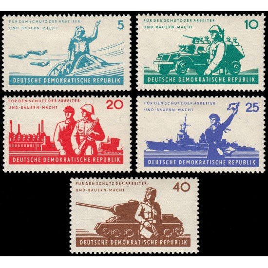 Alemania Oriental 589/93 1962 6 años del Ejército Popular Nacional (NVA) MH Alemania Oriental 589/93 1962 6 años del Ejército Popular Nacional (NVA) MH