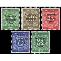 Alemania Oriental 3/7 1948 Emisiones Generales Sellos de zonas A.A.S. de 1946 sobrecargados MH