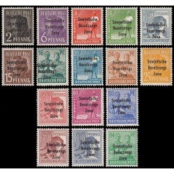 Alemania Oriental 8/23 1948 Emisiones Generales Sellos de zonas A.A.S. de 1947 sobrecargados MH Alemania Oriental 8/23 1948 Emisiones Generales Sellos de zonas A.A.S. de 1947 sobrecargados MH