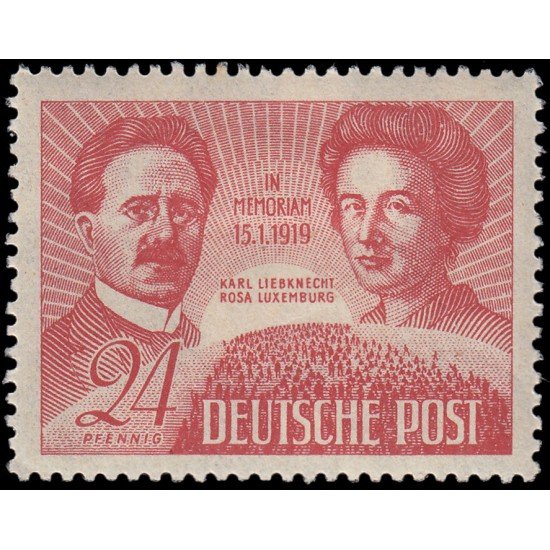 Alemania Oriental 48 1948 Emisiones Generales 30 aniv. de la muerte de Karl Liebknecht y Rosa Luxemburgo MH Alemania Oriental 48 1948 Emisiones Generales 30 aniv. de la muerte de Karl Liebknecht y Rosa Luxemburgo MH