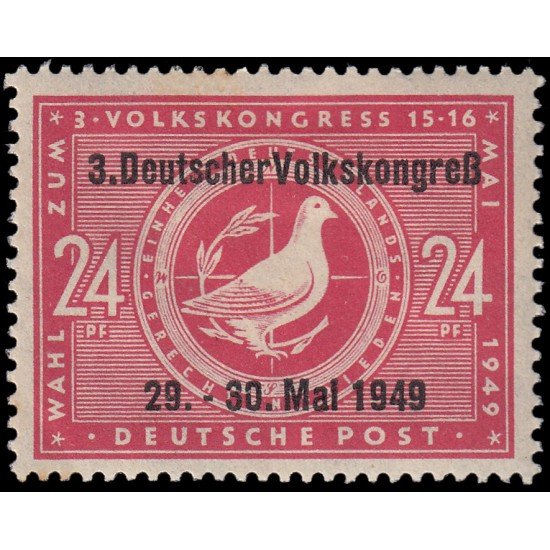 Alemania Oriental 51 1949 Emisiones Generales 3º congrreso popular con sobrecarga MH Alemania Oriental 51 1949 Emisiones Generales 3º congrreso popular con sobrecarga MH