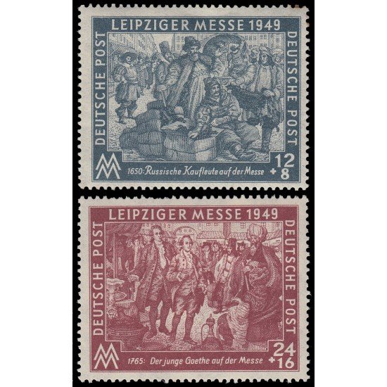 Alemania Oriental 57/58 1949 Emisiones Generales Feria de otoño en Leipzig MH Alemania Oriental 57/58 1949 Emisiones Generales Feria de otoño en Leipzig MH