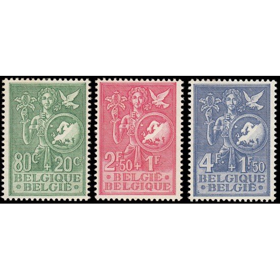 Bélgica 927/29 1953 En beneficio de la Oficina europea de la infancia y la juventud MNH Bélgica 927/29 1953 En beneficio de la Oficina europea de la infancia y la juventud MNH