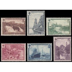 Bélgica 293/98 1929 Por los tuberculosos Paisajes MNH