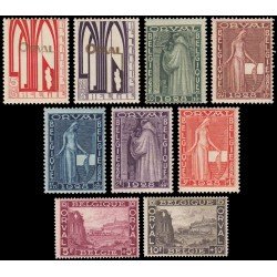 Bélgica 258/66 1928 Serie Fondos para la reconstrucción Abadía de Orval MNH