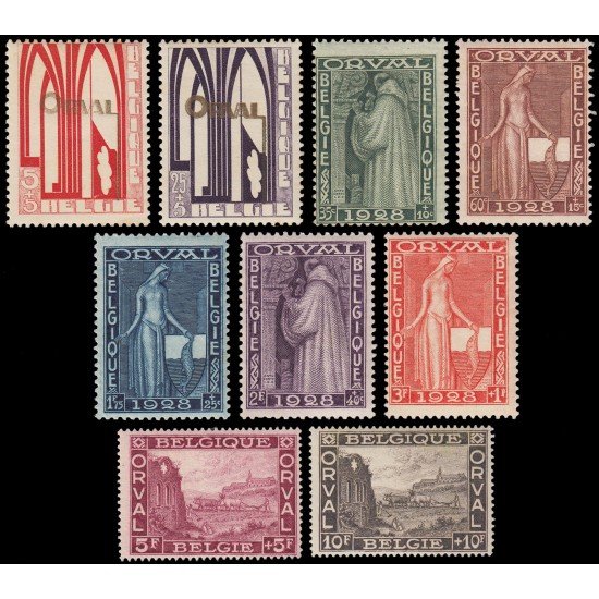 Bélgica 258/66 1928 Serie Fondos para la reconstrucción Abadía de Orval MNH Bélgica 258/66 1928 Serie Fondos para la reconstrucción Abadía de Orval MNH