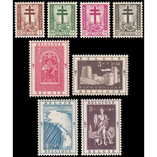 Bélgica 900/07 1952 En beneficio de obras antituberculosis MNH