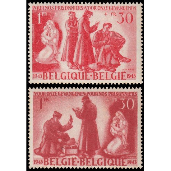 Bélgica 623/24 1943 Por los prisioneros de guerra MH
