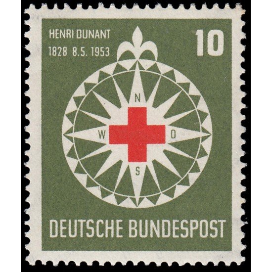 Alemania Federal Germany 50 1953 125 aniv. del nacimiento de Henri Dunant fundador de la Cruz Roja MNH Alemania Federal Germany 50 1953 125 aniv. del nacimiento de Henri Dunant fundador de la Cruz Roja MNH
