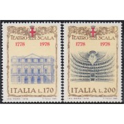 Italia Italy 1330/31 1978 200º Aniv. del teatro de la Scala de Milán MNH