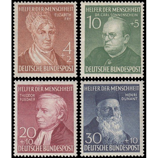 Alemania Federal Germany 42/45 1952 Bienestar: ayudantes de la humanidad 1952 MNH Alemania Federal Germany 42/45 1952 Bienestar: ayudantes de la humanidad 1952 MNH
