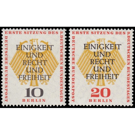 Alemania Berlín 154/55 1957 Primera sesión del tercer Bundestag en Berlín MNH Alemania Berlín 154/55 1957 Primera sesión del tercer Bundestag en Berlín MNH