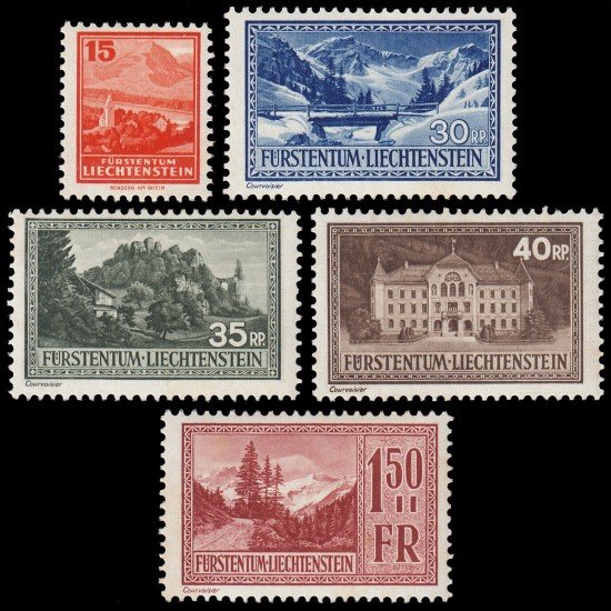 Liechtenstein 130/34 1935 Paisajes MNH Liechtenstein 130/34 1935 Paisajes MNH